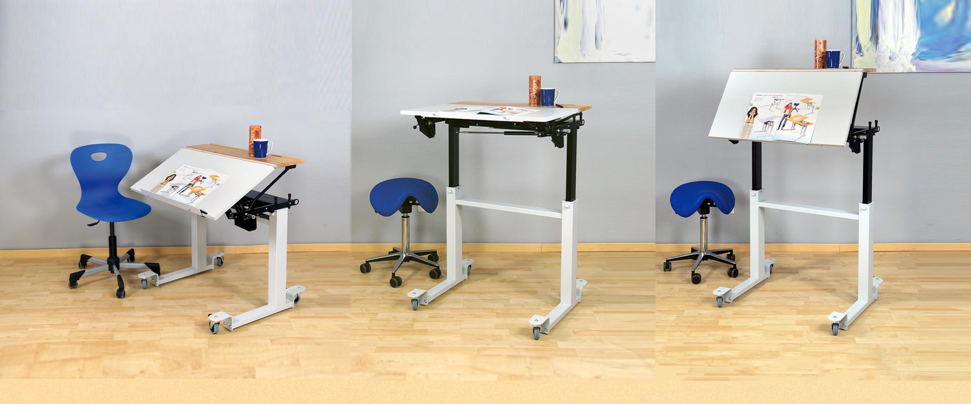 height inclination adjustable desk